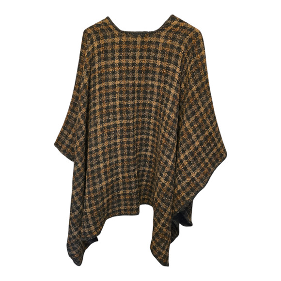 Vintage Boyne Valley Weavers Ruana/Poncho Reversible OS Wool Multi Ireland NWT - Picture 2 of 8